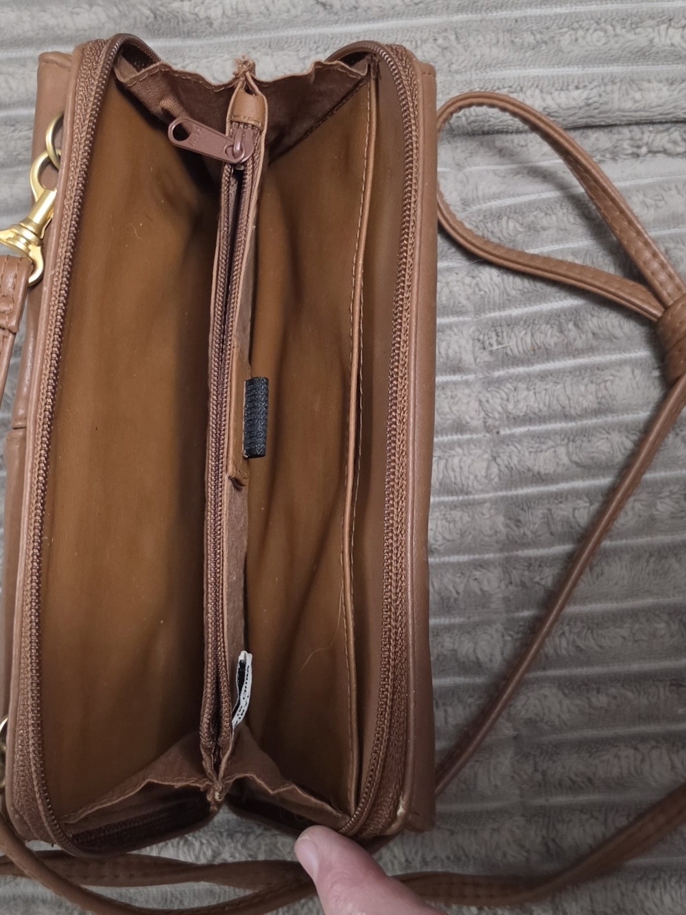 Rosetti tan leather crossbody with gold logo detail - Picture 2 of 4